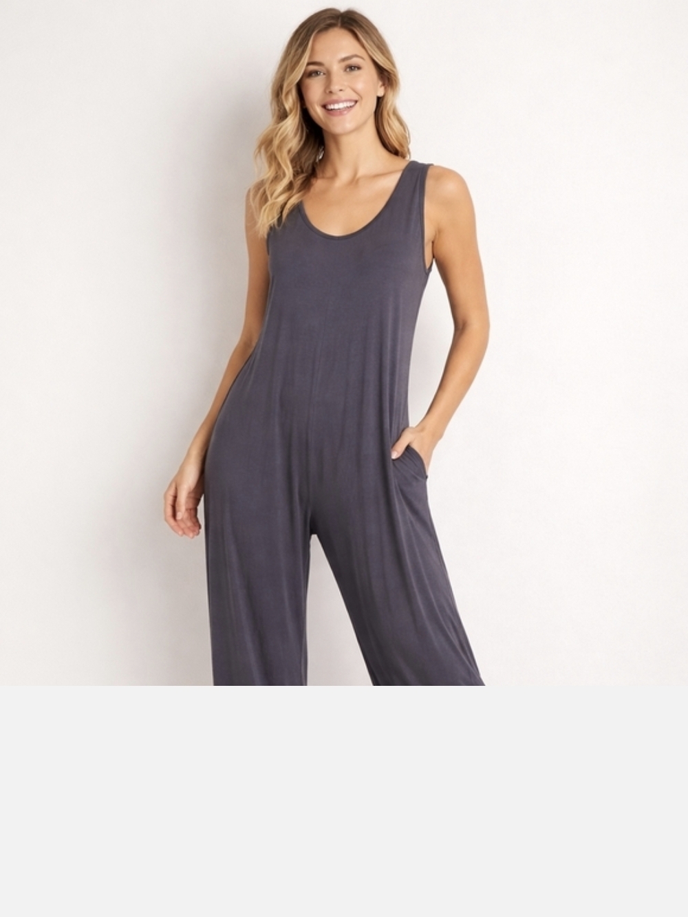 Albion Fit Sleeveless Wide Leg Jumpsuit in Mauve Taupe XS
